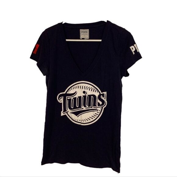 PINK VICTORIA’S Secret MLB Medium Navy Minnesota Twins Shirt - Picture 1 of 6